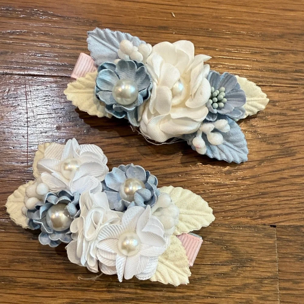 Boho Mini Floral Hair Clips Set for Girls